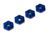 7154X Traxxas: Wheel hubs, hex, aluminum (4) (blue-anodized)