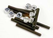 3962 Traxxas: Set (grub) screws, 3x25mm (8)/ 3mm nylon locknuts (8)
