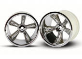 4172 Traxxas: TRX Pro-Star chrome wheels (2) (rear) (for 2.2" tires) 