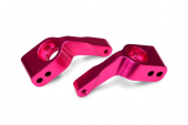 Stub axle carriers, Rustler®/Stampede®/Bandit (2), 6061-T6 aluminum (pink-anodized)/ 5x11mm ball bearings (4)
