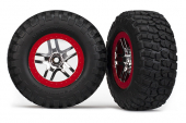 Tires & wheels, assembled, glued (SCT Split-Spoke, chrome red beadlock style wheels, BFGoodrich® Mud-Terrain™  T/A® KM2 tires, foam inserts) (2) (2WD front)