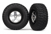 Tires & wheels, assembled, glued (SCT satin chrome, black beadlock style wheels, BFGoodrich® Mud-Terrain™  T/A® KM2 tires, foam inserts) (2)(4WD front/rear, 2WD rear only)