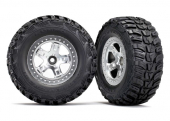 Tires & wheels, assembled, glued (SCT satin chrome, beadlock style wheels, Kumho tires, foam inserts) (2) (2WD front)