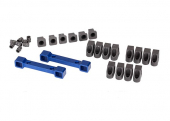 Mounts, suspension arms, aluminum (blue-anodized) (front & rear)/ hinge pin retainers (12)/ inserts (6)
