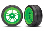 Tires and wheels, assembled, glued (split-spoke green wheels, 1.9" Response tires) (extra wide, rear) (2) (VXL rated)