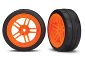 Tires and wheels, assembled, glued (split-spoke orange wheels, 1.9" Response tires) (front) (2) (VXL rated)