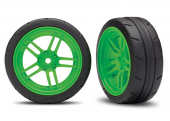 Tires and wheels, assembled, glued (split-spoke green wheels, 1.9" Response tires) (front) (2) (VXL rated)