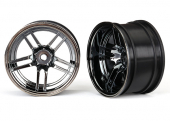 Wheels, 1.9" split-spoke (black chrome) (wide, rear) (2)