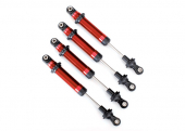 Shocks, GTS, aluminum (red-anodized) (assembled without springs) (4) (for use with #8140R TRX-4® Long Arm Lift Kit)