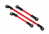 Steering link, 5x117mm (1)/ draglink, 5x60mm (1)/ panhard link, 5x63mm (red powder coated steel) (assembled with hollow balls) (for use with #8140R TRX-4® Long Arm Lift Kit)