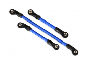 Steering link, 5x117mm (1)/ draglink, 5x60mm (1)/ panhard link, 5x63mm (blue powder coated steel) (assembled with hollow balls) (for use with #8140X TRX-4® Long Arm Lift Kit)