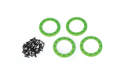Beadlock rings, green (1.9") (aluminum) (4)/ 2x10 CS (48)