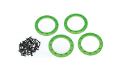8168G Traxxas: Pierścienie blokujące, zielone (2,2") (aluminium) (4)/ 2x10 CS 