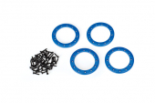 Beadlock rings, blue (1.9") (aluminum) (4)/ 2x10 CS (48)