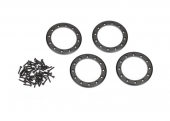 8168T Traxxas: Pierścienie blokujące, czarne (2,2") (aluminium) (4)/ 2x10 CS 
