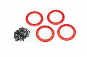 8168R Traxxas: Pierścienie blokujące, czerwone (2,2") (aluminium) (4)/ 2x10 CS 
