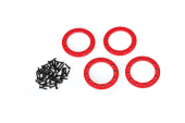 Beadlock rings, red (1.9") (aluminum) (4)/ 2x10 CS (48)