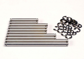 Suspension pin set, stainless steel (w/ E-clips)