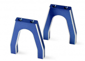 Servo mounts, throttle/ brake (machined aluminum) (blue) (f&r)/ machine screws (8)