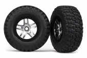 Tires & wheels, assembled, glued (SCT Split-Spoke, satin, black beadlock wheel, dual profile (2.2" outer, 3.0" inner), BFGoodrich® Mud-Terrain™  T/A® KM2 tire, foam inserts) (2) (front/rear)