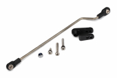 Rudder pushrod, assembled/ servo horn/ 3x18mm BCS (stainless) (1)/ 3x15mm CS (stainless) (1)/ 3x6mm CS (stainless) (1)/ NL 3.0 (1)