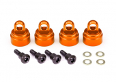 Shock caps, aluminum (orange-anodized) (4) (fits all Ultra Shocks)