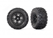 Tires & wheels, assembled, glued (black 2.8" wheels, Sledgehammer® tires, foam inserts) (electric rear) (2) (TSM® rated)