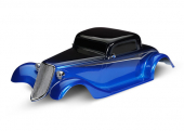 Body, Factory Five '33 Hot Rod Coupe, complete (blue) (painted, decals applied) (includes front grille, side mirrors, headlights, tail lights, foam pads)