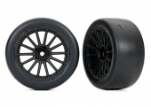 Tires and wheels, assembled, glued (multi-spoke black wheels, 2.0" ultra-wide slick tires foam inserts) (rear) (2)