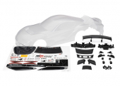 Body, Toyota Supra GT4 (clear, trimmed, requires painting)/ decal sheet (includes side mirrors, wing, grilles, vents, hardware, & clipless mounting)