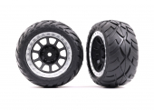 Tires & wheels, assembled (2.2" graphite gray, satin chrome beadlock wheels, Anaconda® 2.2" tires with foam inserts) (2) (Bandit® rear)