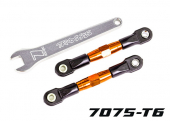 Camber links, rear (TUBES orange-anodized, 7075-T6 aluminum, stronger than titanium) (2) (assembled with rod ends and hollow balls)/ aluminum wrench (1) (fits Drag Slash)