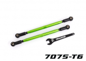 Toe links, front (TUBES green-anodized, 7075-T6 aluminum, stronger than titanium) (2) (for use with #7895 X-Maxx® WideMaxx® suspension kit)