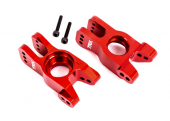 Carriers, stub axle, 6061-T6 aluminum (red-anodized) (left and right)/ 3x18mm CS (with threadlock) (2)