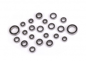 Ball bearing set, black rubber sealed, complete (3x6x2.5mm (8), 5x8x2.5mm (4), 4x8x3mm (4), 8x12x3.5mm (2), 3.5x7x2.5mm (4))