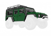 Body, Land Rover® Defender®, complete, green (includes grille, side mirrors, door handles, fender flares, fuel canisters, jack, spare tire mount, & clipless mounting)