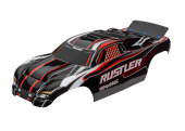 Body, Rustler® (also fits Rustler® VXL), red & black (painted, decals applied)