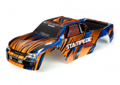 Body, Stampede® VXL, orange & blue (painted, decals applied)