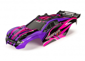 Body, Rustler® 4X4, pink & purple/ window, grille, lights decal sheet (assembled with front & rear body mounts and rear body support for clipless mounting)