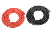 Kabel silikonowy 5,5qmm, 10AWG, 2x1 metr, czarno-czerwony