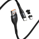 USB Baseus Fast 4w1 USB na USB-C / Lightning / Micro 5A 1m (szary + czarny)