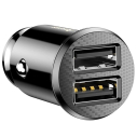 Podwójna inteligentna ładowarka samochodowa USB Baseus Grain 5V 3,1A (czarna)