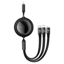 Kabel USB-C 3w1 Baseus Bright Mirror na micro USB / USB-C / Lightning, 100W, 1,2m (czarny)