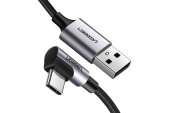 Kabel UGREEN USB-C 90° 1m, czarny