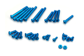Śruby aluminiowe niebieskie do EX-RR/EX-2, kpl