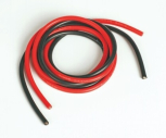 Kabel silikonowy 6,6qmm, 9AWG, 2x metr, czarno-czerwony