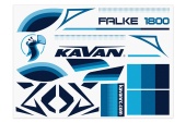 Zestaw naklejek KAVAN Falke 1800mm - niebieski