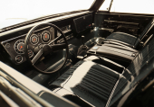 9114-BLK Wnętrze, Chevrolet Blazer (1969 -1972) (czarny) (zawiera pałąk, osłonę wskaźników, kierownicę i kolumnę, dźwignię zmiany biegów, podłokietnik, naklejki) (pasuje do nadwozi serii #9111, 9112, 9130 lub 9131) (seria #9111 lub 9112 nadwozia wymagają do montażu klatki nadwozia nr 9128)