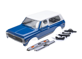 9130-BLWT Nadwozie, Chevrolet Blazer (1972), kompletne, niebiesko-białe (pomalowane) (zawiera osłonę chłodnicy, lusterka boczne, klamki drzwi, wycieraczki przedniej szyby, zderzaki przednie i tylne, mocowanie zatrzaskowe) (wymagane błotniki wewnętrzne nr 8072X)