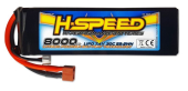Akumulator wyścigowy LiPo 8000mAh 7,4V 30C H-SPEED z wtyczką T i XH (155x28x45mm)